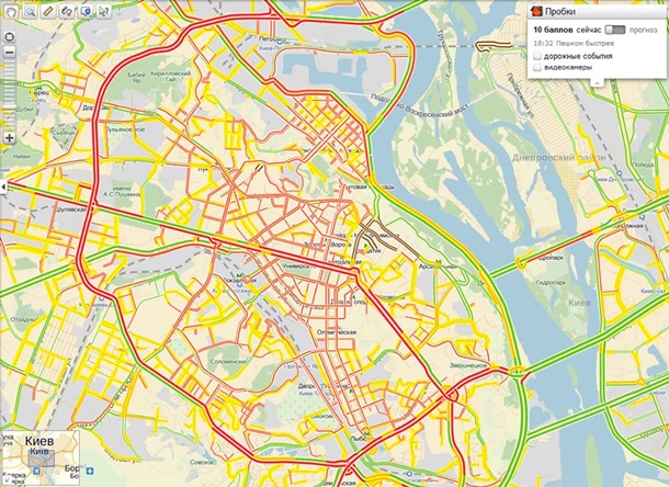 Киев парализован. Метро закрыто, на дорогах 10-балльные пробки