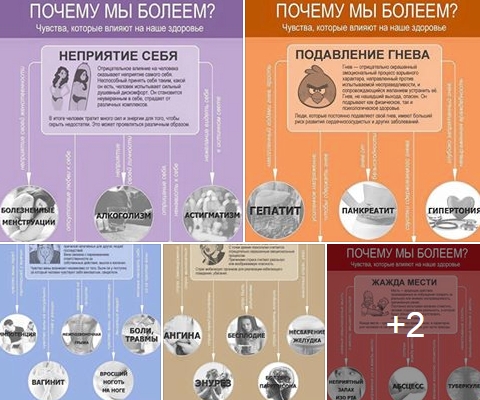 Классная инфографика о связи тела и души. Почему мы болеем. Психосоматика.