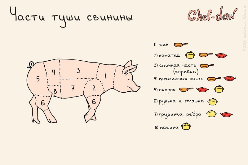 Части туши свинины - Кулинарные советы в картинках Части туши свинины - Кулинарные советы в картинках