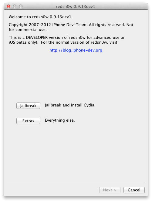 Джейлбрейк iOS 6 beta на iPhone и iPod touch с помощью Redsn0w 0.9.13dev1 Джейлбрейк iOS 6 beta на iPhone и iPod touch с помощью Redsn0w 0.9.13dev1