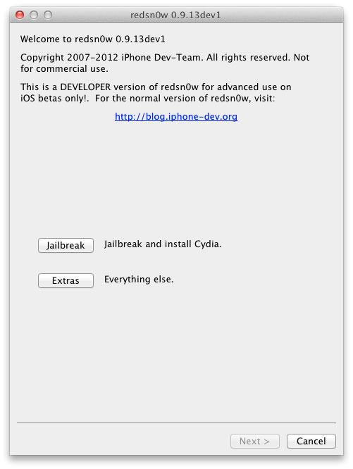 Джейлбрейк iOS 6 beta на iPhone и iPod touch с помощью Redsn0w 0.9.13dev1