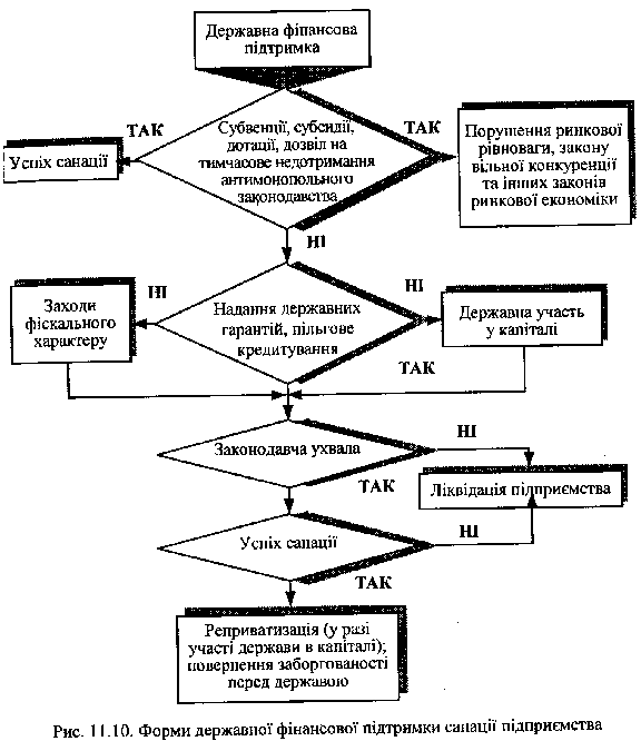 Форми фінансової підтримки державою санації підприємств