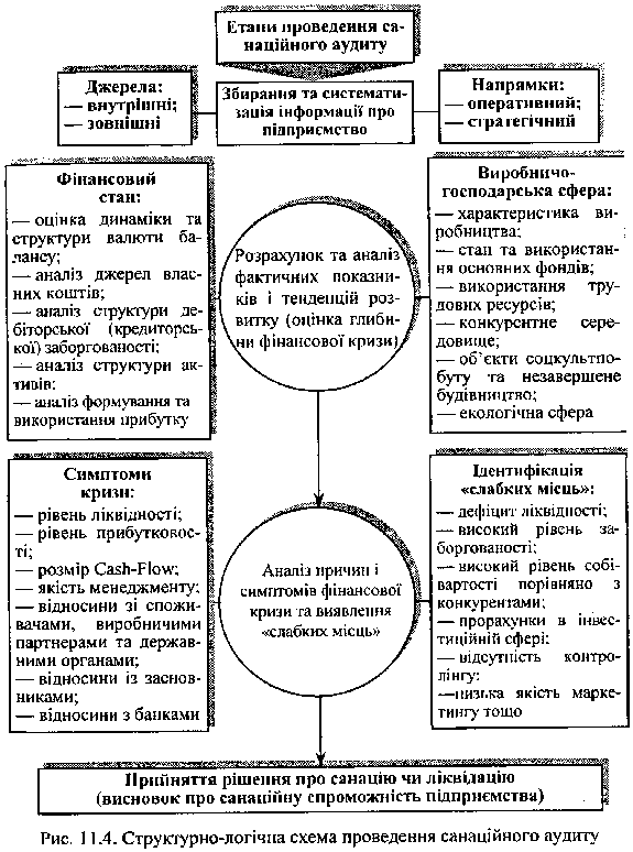 Структурно-логічна схема про
ведення санаційного аудиту