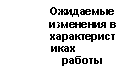 Подпись: Ожидаемые изменения в характеристиках работы 