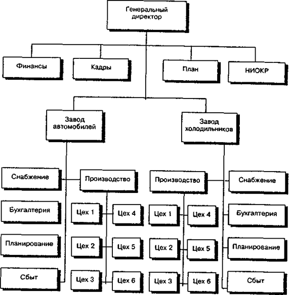 Принципиальная схема дивизиональной организации