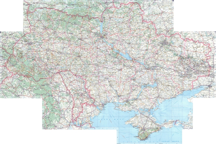 Карта автомобильных дорог Украины 9449x6289 1:1250000