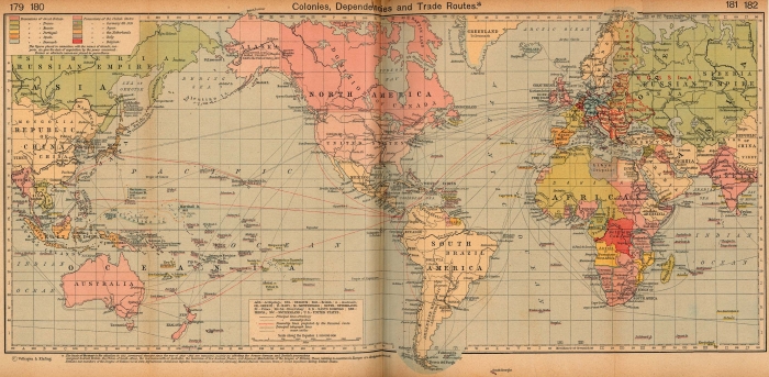 Карта торговых маршрутов 1912 года