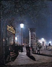Электрическое освещение улицы в Берлине 1884 год