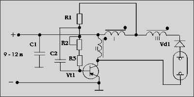 Схема питания низковольтных ламп дневного света. Схема питания лампы дневного света ЛБ4.